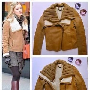 Doma Dolce De Leche Shearling Cropped Jacket
